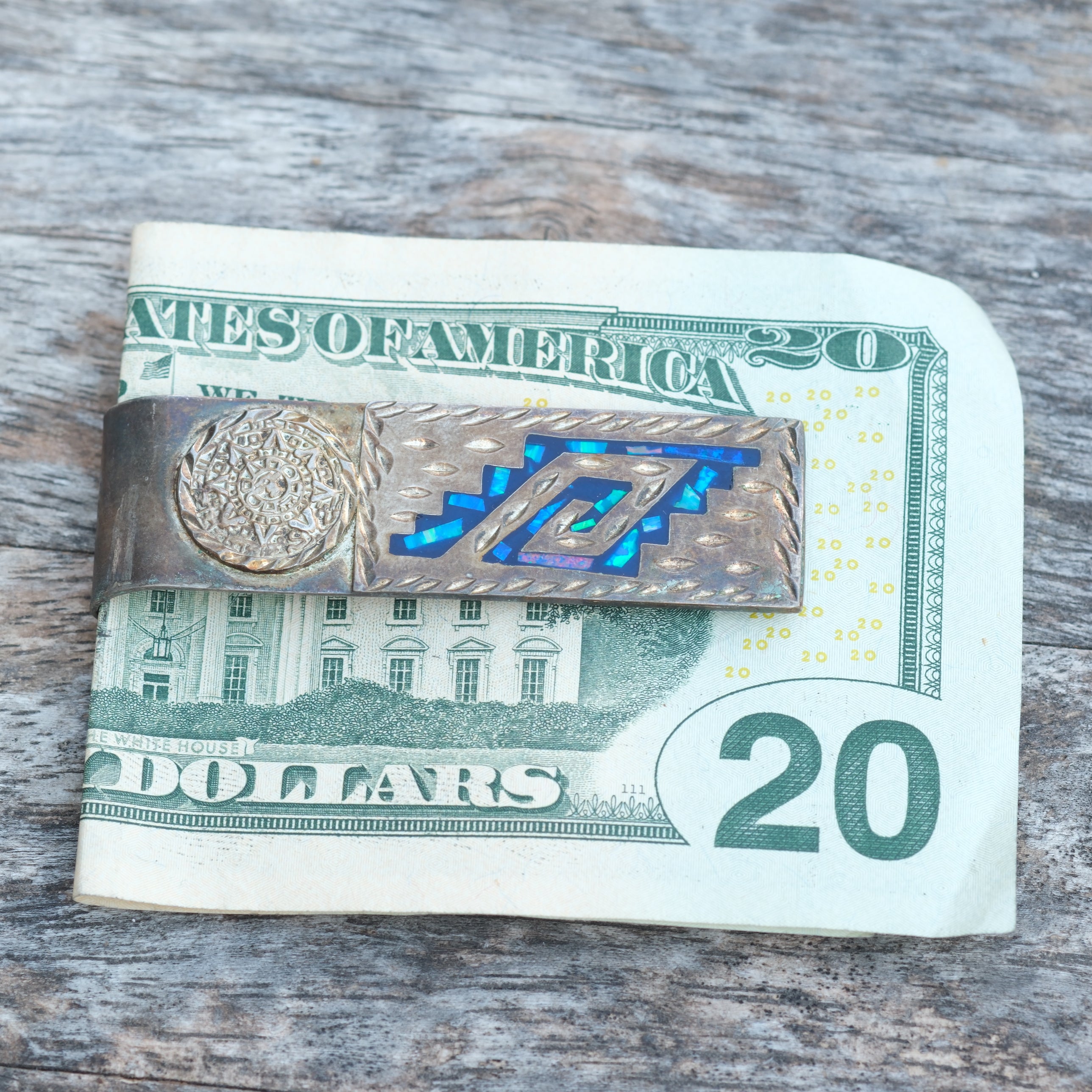 Vintage Aztec Calendar Money Clip