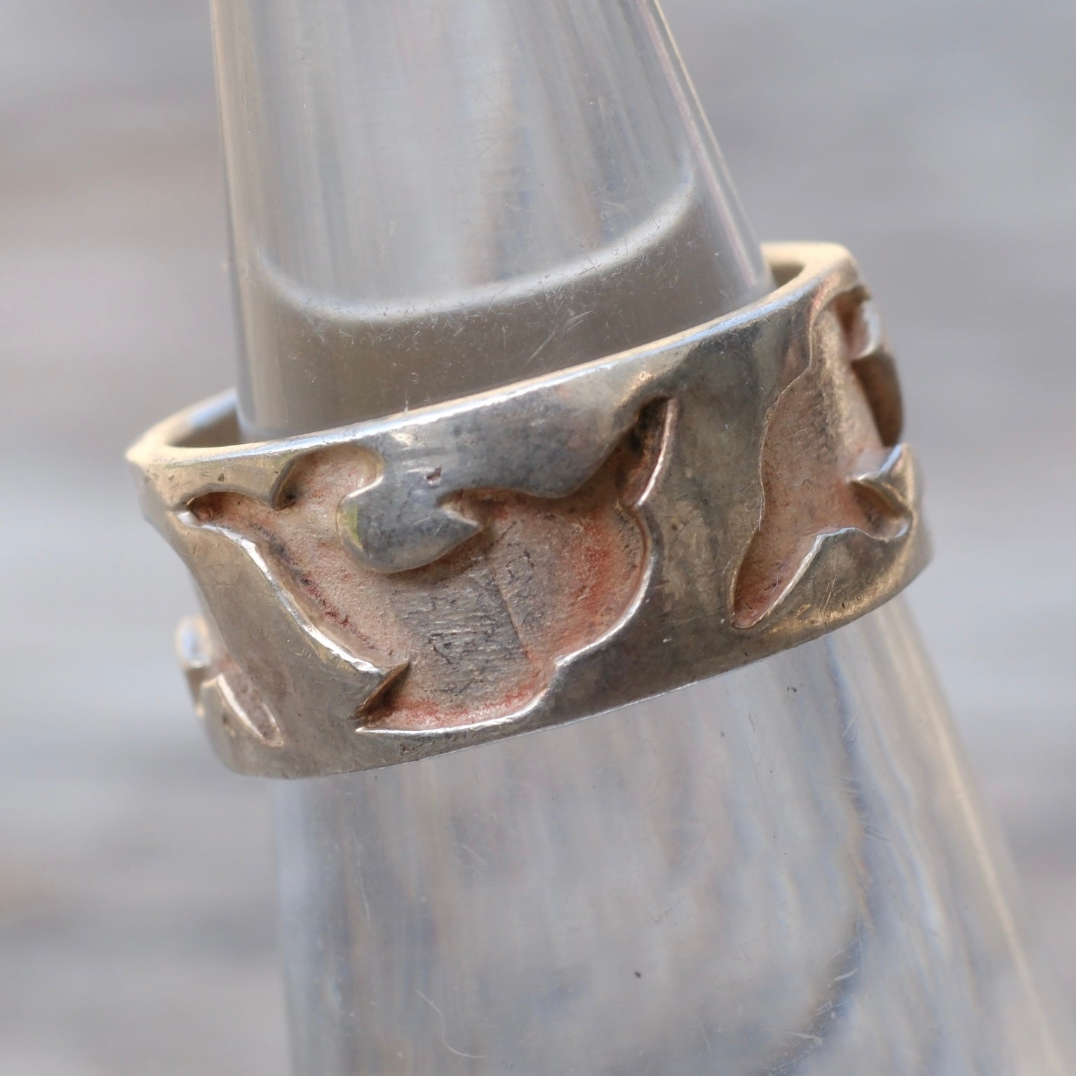 Vintage Sterling Dolphin Band Ring 5.5