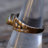 Vintage Sterling Green Turquoise Band Ring 8.25