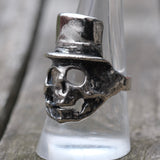 Vintage White Bronze Biker Ring 9.25