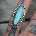 Vintage Sterling Turquoise Ring 4.5
