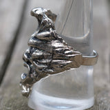 Vintage White Bronze Biker Ring 9