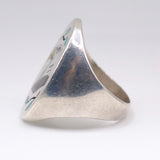 Vintage Sterling Multistone Inlay Eagle Ring 9.25