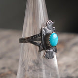 Vintage Sterling Turquoise Thunderbird Ring 6