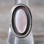 Vintage Sterling Mother Of Pearl Ring 7.25