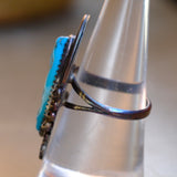Vintage Sterling Turquoise Ring 7.75