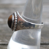 Vintage Sterling Tigers Eye Ring 8.75