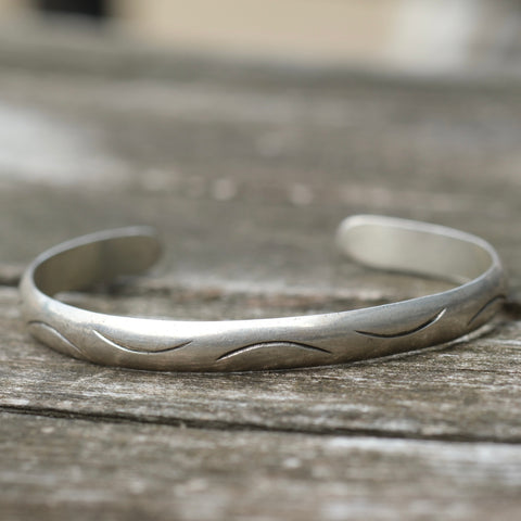 Vintage Sterling Silver Stamped Cuff