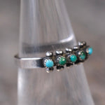 Vintage Sterling Turquoise Snake Eye Ring 6.5