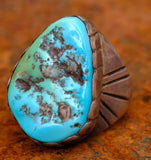Vintage Sterling Chunky Turquoise Ring 8.5
