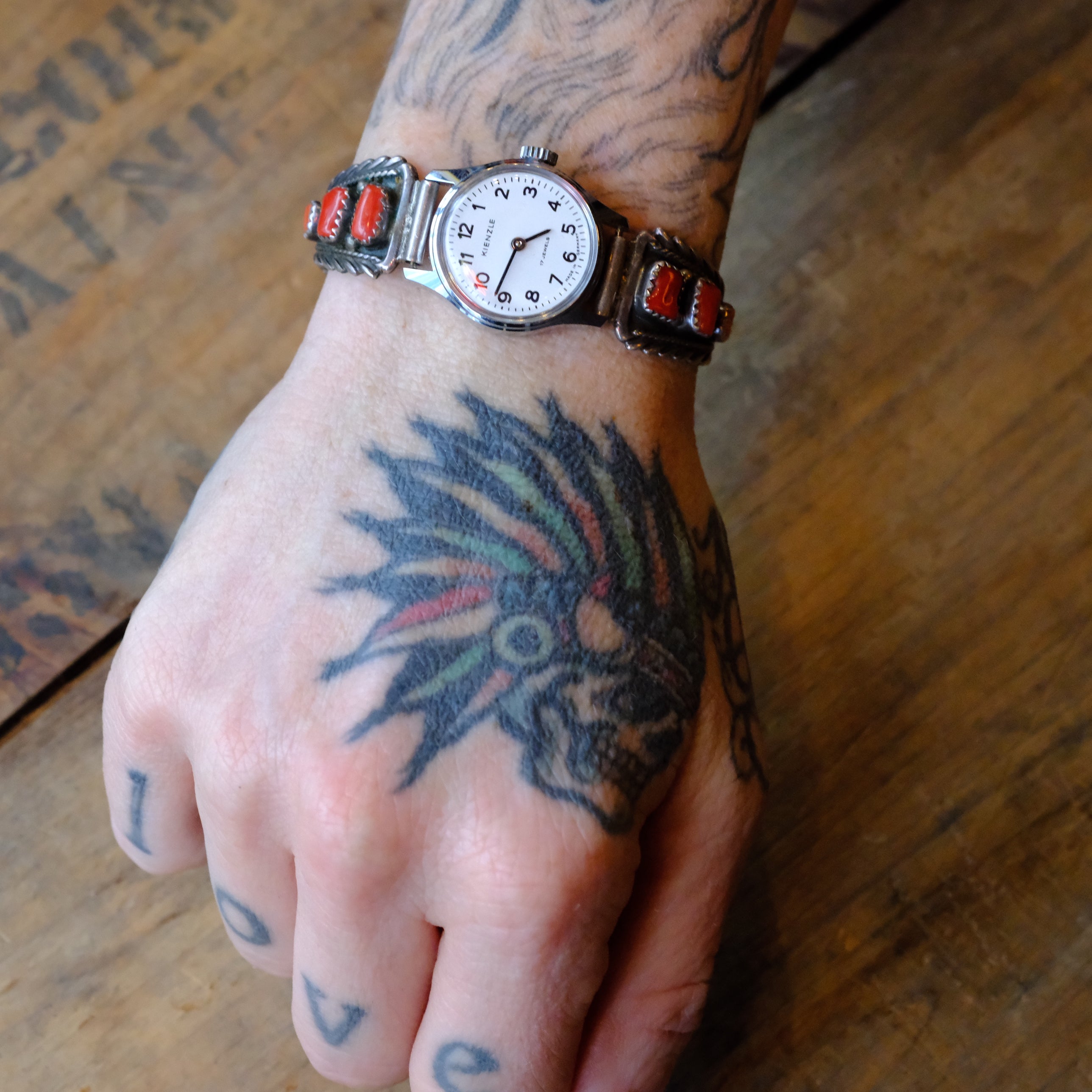 Vintage Sterling Coral Ladies Watch
