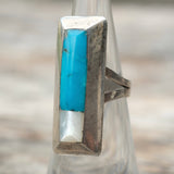 Vintage Sterling Turquoise and MOP Inlay Ring 5