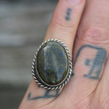 Vintage Sterling Jasper Ring 4.25
