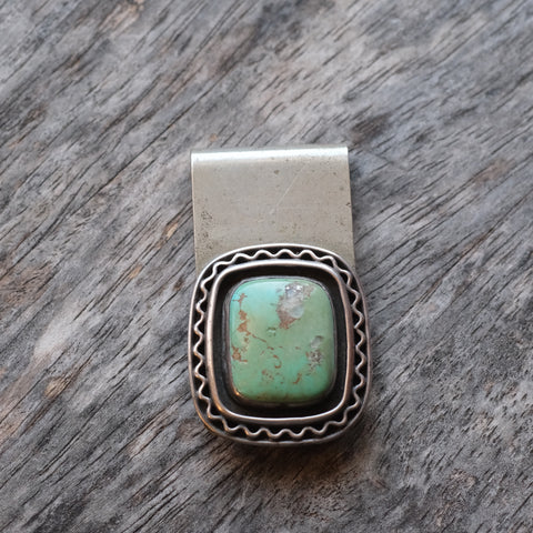 Vintage Sterling Turquoise Money Clip