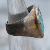 Vintage Sterling Crushed Turquoise Inlay Ring 5