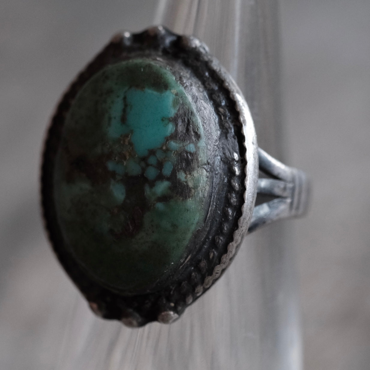 Vintage Sterling Turquoise Ring 4.25
