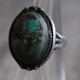 Vintage Sterling Turquoise Ring 4.25