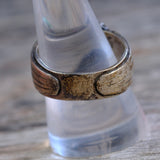 Vintage Sterling Turquoise Ribbed Band Ring 9.75