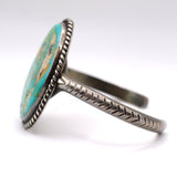 Vintage Sterling Turquoise Roper Cuff Bracelet 6"