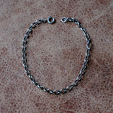 Vintage Sterling Silver Rolo Chain Bracelet
