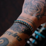 Vintage Sterling Snake Eye Turquoise Cuff Bracelet 6.25"