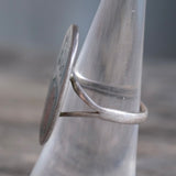 Vintage Sterling Turquoise and Coral Bear Paw Ring 6.75