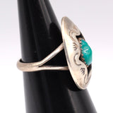 Vintage Sterling Turquoise Shadowbox Ring 5