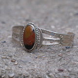 Vintage Sterling Agate Stamped Cuff