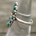 Vintage Sterling Turquoise Cluster Ring 6