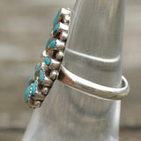 Vintage Sterling Turquoise Cluster Ring 6