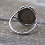 Vintage Sterling Painted Butterfly Wing Ring 5.25