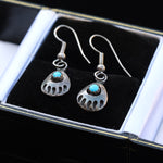 Vintage Sterling Turquoise Bear Paw Earrings