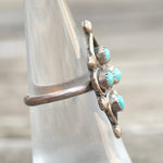 Vintage Sterling Turquoise Cluster Ring 5
