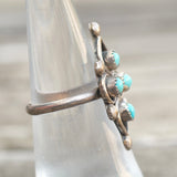 Vintage Sterling Turquoise Cluster Ring 5