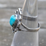 Vintage Sterling Turquoise Roper Ring 5