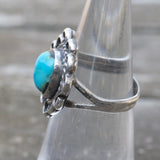 Vintage Sterling Turquoise Roper Ring 5