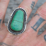 Vintage Sterling Chunky Turquoise Ring 8.25