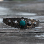 Vintage Nickel Silver Turquoise Cuff