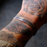 Vintage Sterling Silver Harley Davidson Cuff Bracelet 6.75"