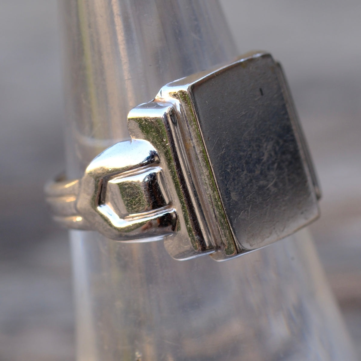 Vintage Sterling Silver Signet Ring 6.5