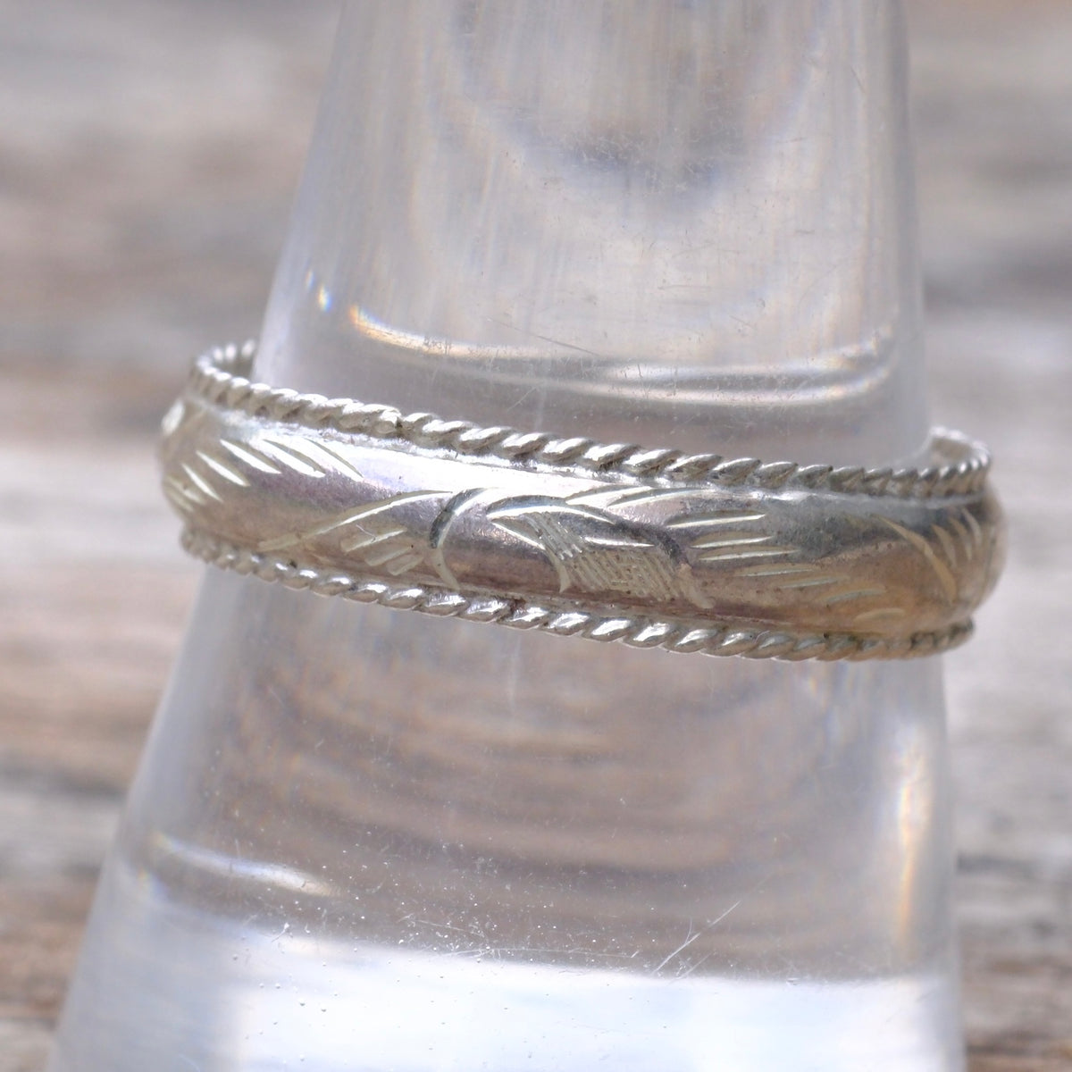 Vintage Sterling Silver Scroll Band Ring 10