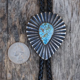 Vintage Sterling Matrix Turquoise Bolo Tie