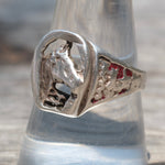 Vintage Sterling Silver Lucky Horseshoe Ring 9.75