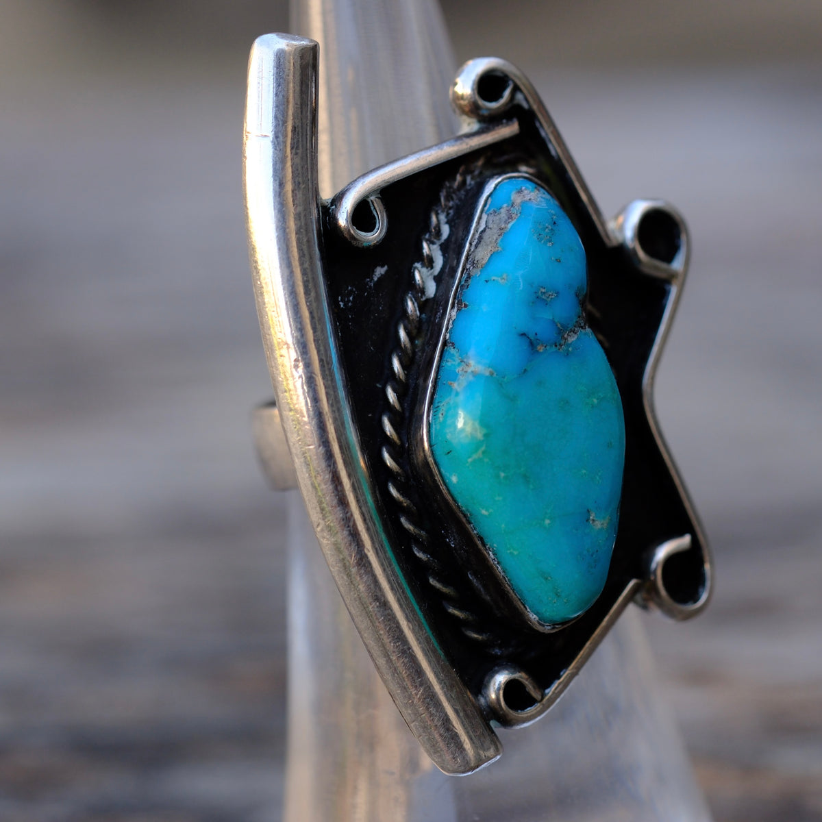 Vintage Sterling Turquoise Ring 5