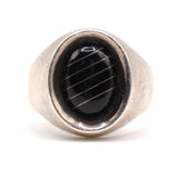 Vintage Sterling Onyx Inlay Ring 11
