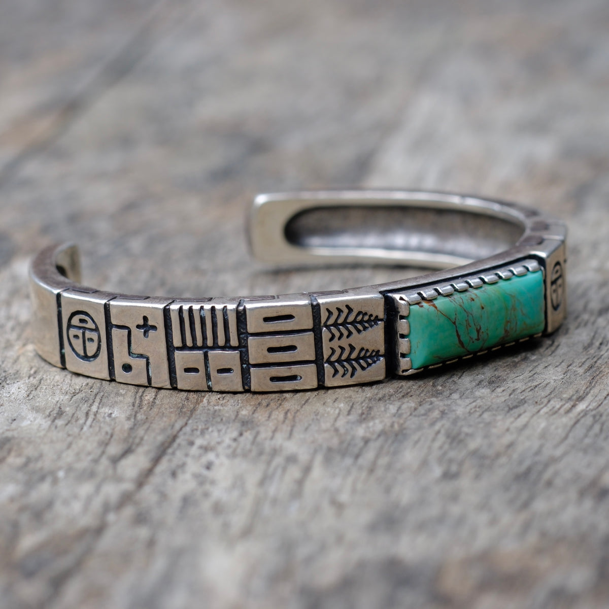 Vintage Sterling Turquoise Cuff Bracelet