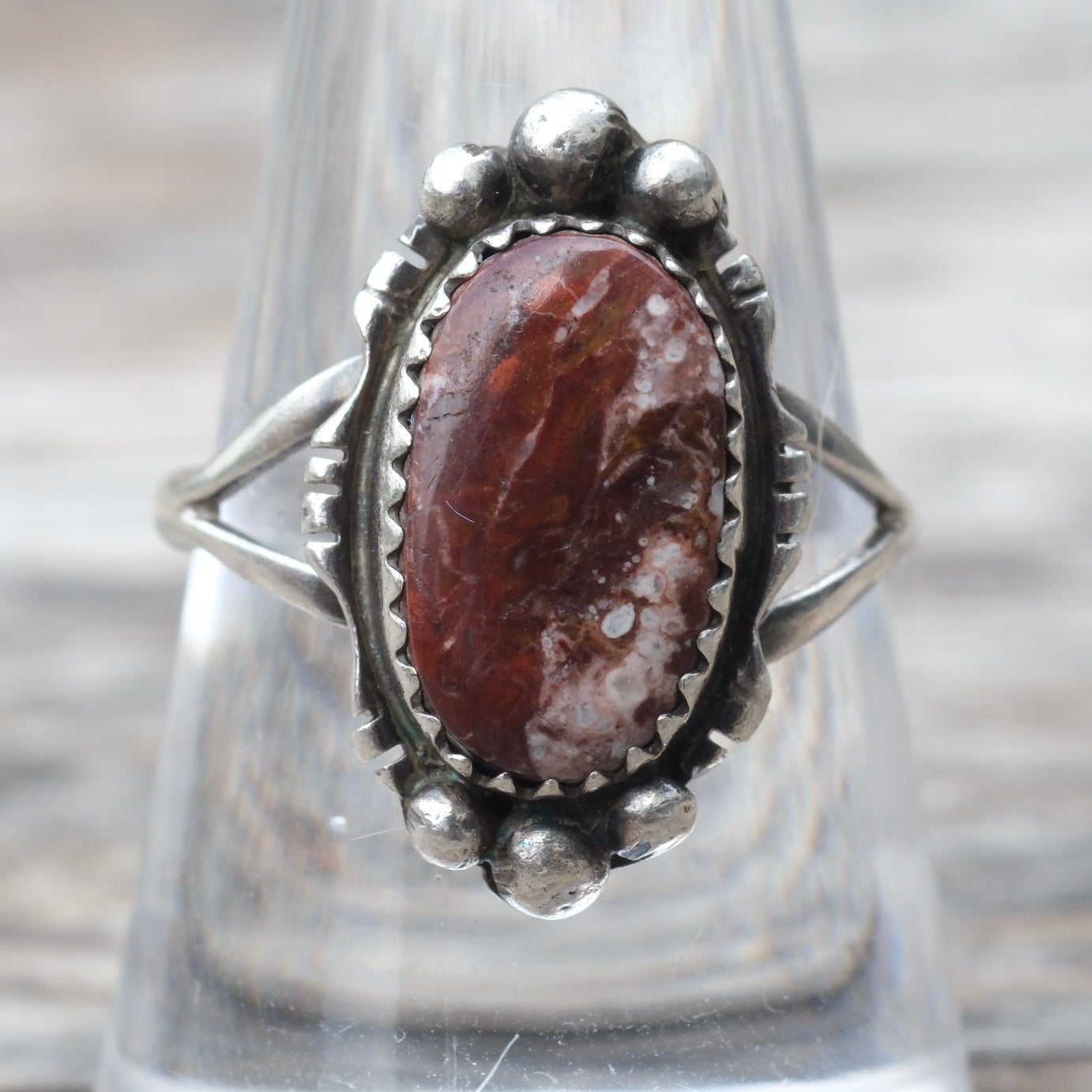 Vintage Sterling White Buffalo Ring 8.75