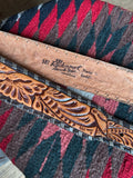 Vintage Hand Tooled Rockmount Ranch Brown Leather ‘GIL’ Studded Belt