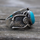 Vintage Sterling Turquoise Band 6.5