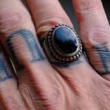 Vintage Sterling Onyx Ring 9